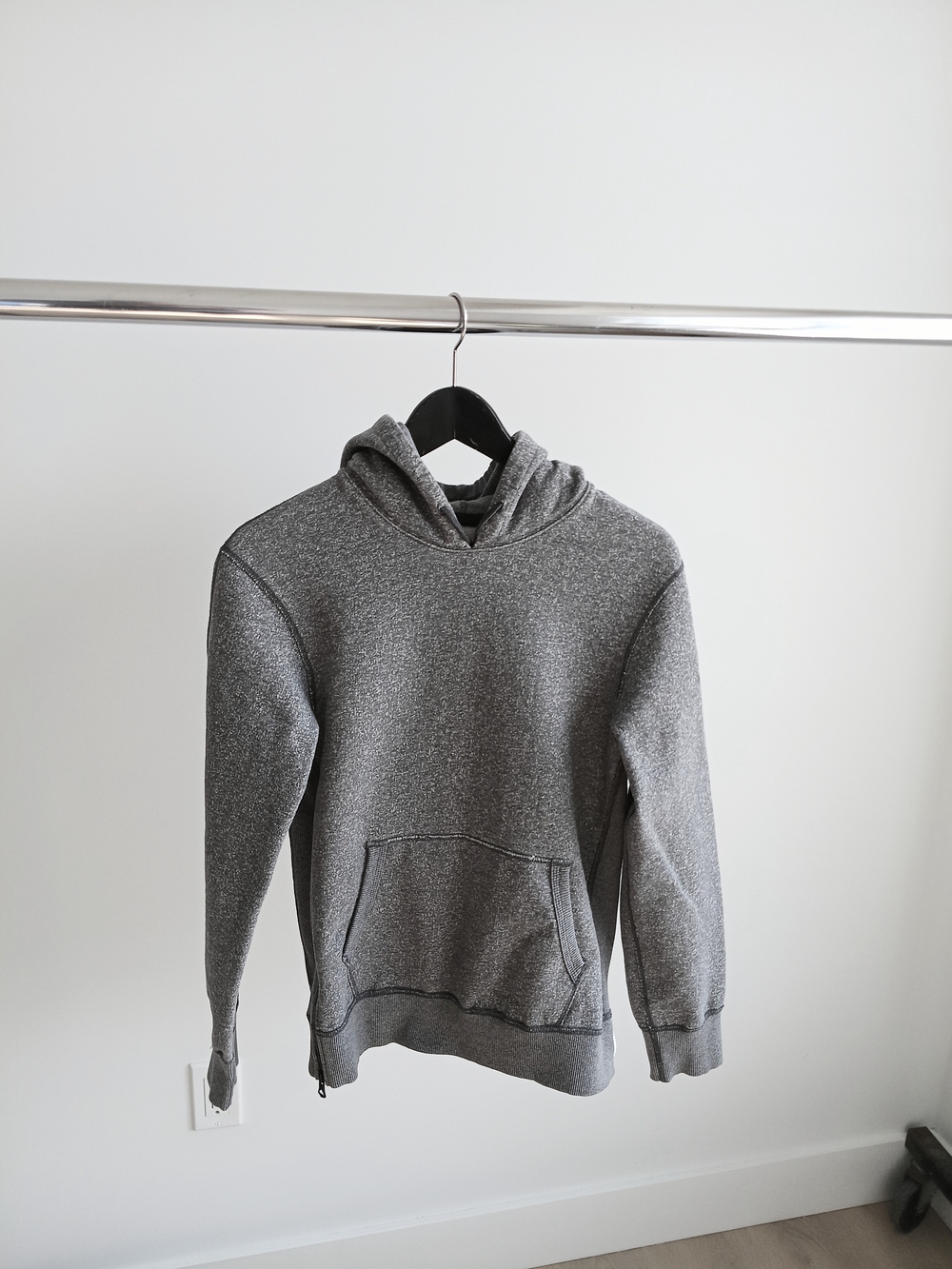 Reigning Champ Side Zip Pullover Hoodie XS Grey